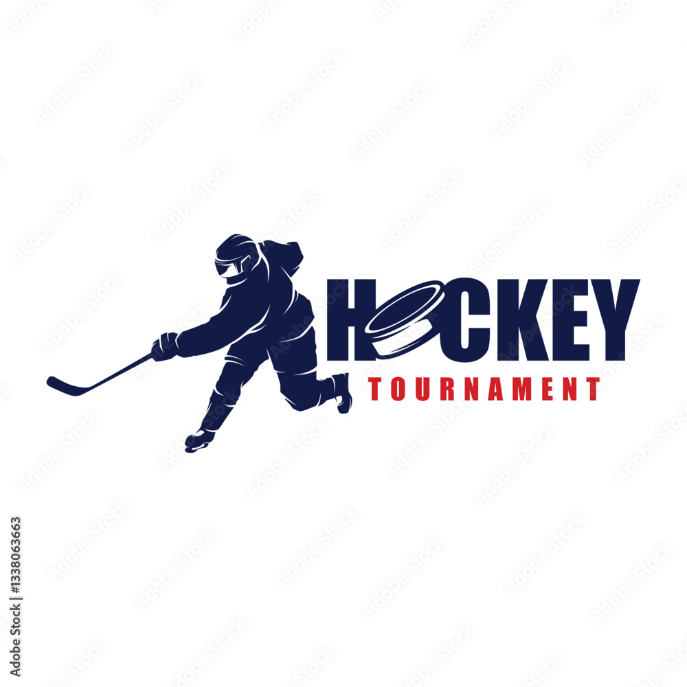 Fototapeta premium Hockey Logo Design. Hockey Sports Tournament Logo Design Vector