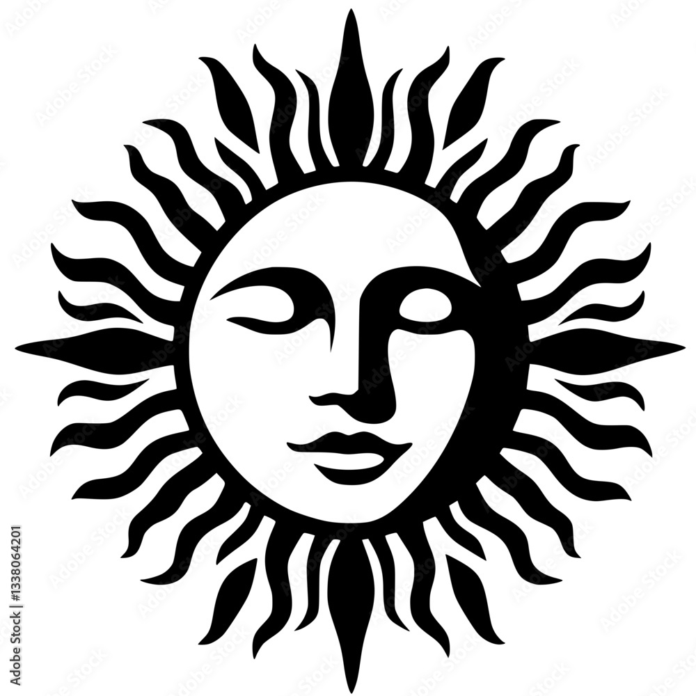Silhouette of the calm sun Silhouette of the calm sun