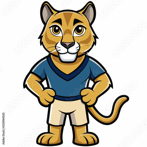 cougar cartoon isolated on white