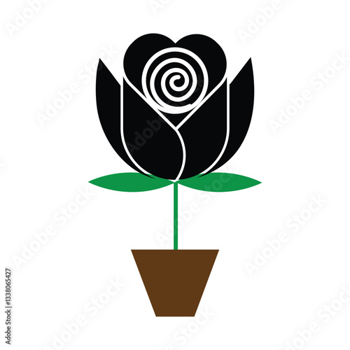 A single black rose