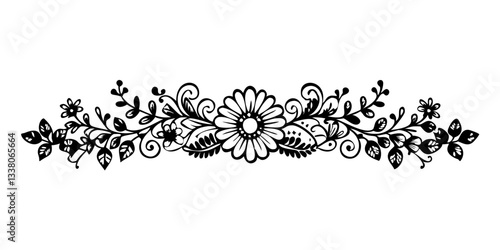 Vintage floral divider with daisy motif