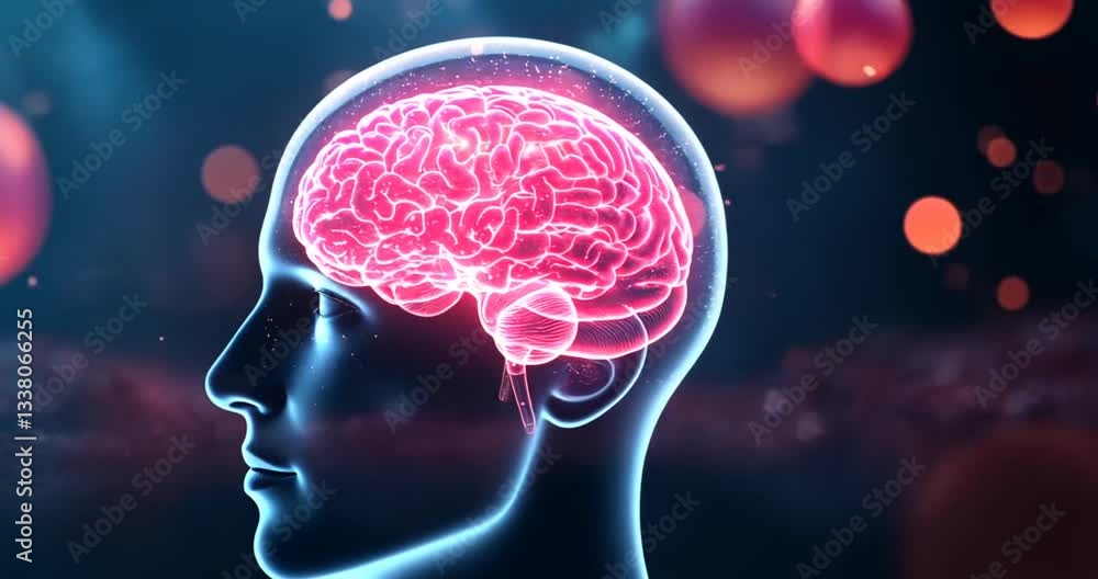 Glowing Human Brain Anatomy 3D Rendering Glowing Human Brain Anatomy 3D Rendering