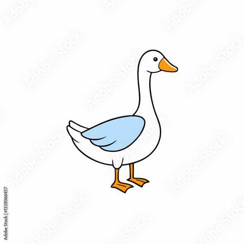 goose on white background
