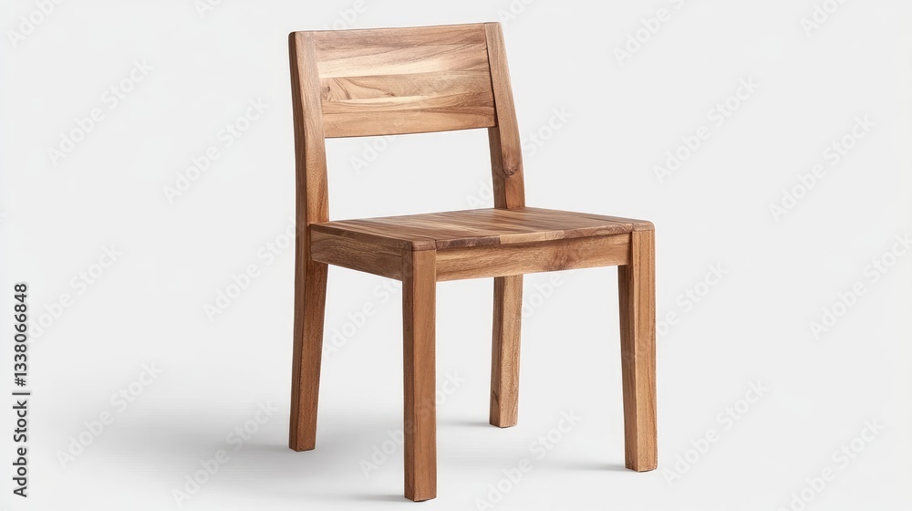 Fototapeta premium Simple wooden chair, light brown tone