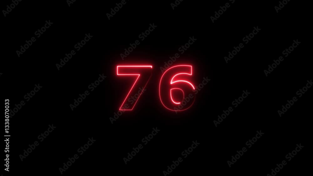 neon text 76 number countdown icon background 4k animation .Neon number 76 with alpha channel, neon numbers, Bright neon glowing number 76, Energy Neon red Number 76 Animation neon text 76 number countdown icon background 4k animation .Neon number 76 with alpha channel, neon numbers, Bright neon glowing number 76, Energy Neon red Number 76 Animation