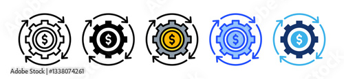 Circular Economy Icon Set With Multiple Style Collection