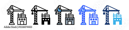 Construction Icon Set With Multiple Style Collection