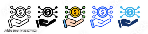 Digital Asset Icon Set With Multiple Style Collection