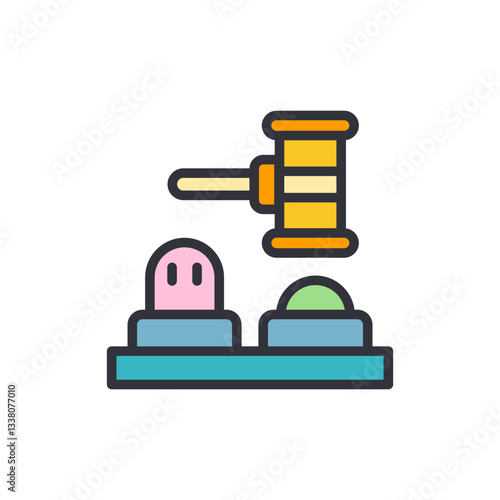Whack a mole colored icons, minimalist vector illustration ,simple transparent graphic element .Isolated on white background