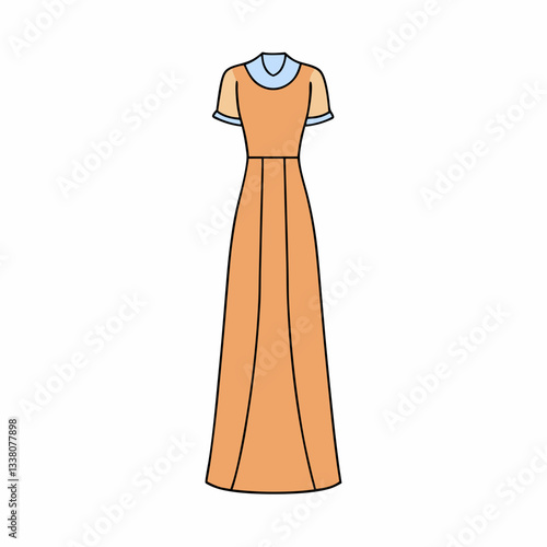 vector illustration of a maxi dress