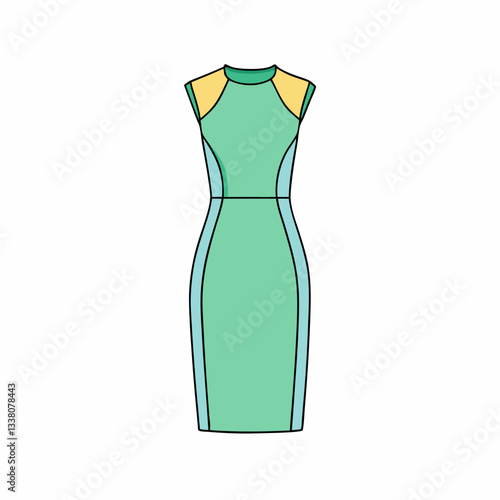 sheath dress isolated on white