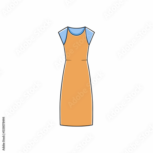 sheath dress isolated on white
