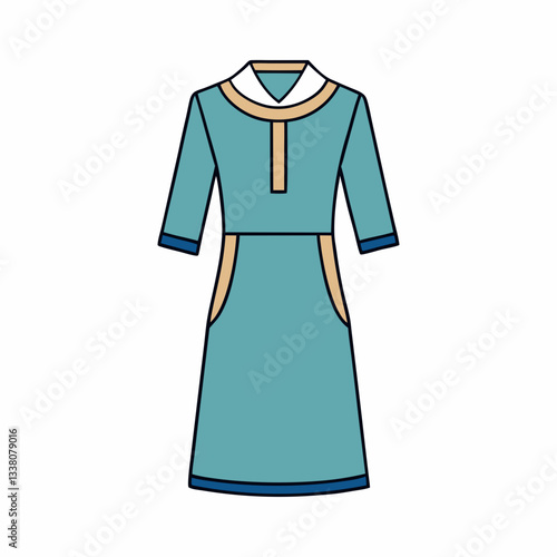 vector illustration of a tunic dress