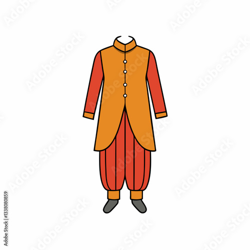 dhoti kurta dress vector illustration
