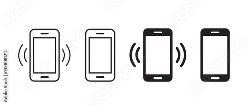 Smartphone and mobile phone vector icon set illustration isolated on white background.