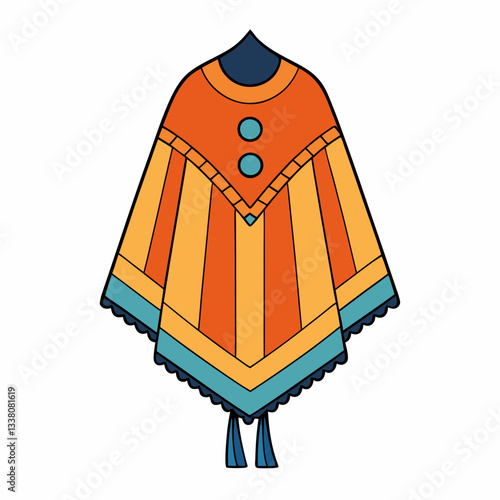 poncho dress isolated on white