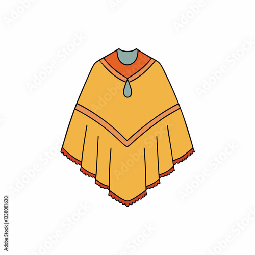poncho dress isolated on white