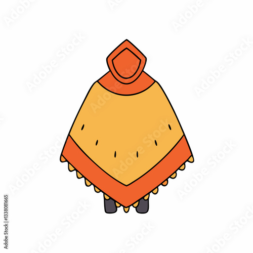 poncho dress isolated on white