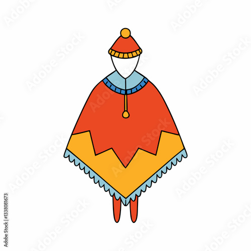poncho dress isolated on white