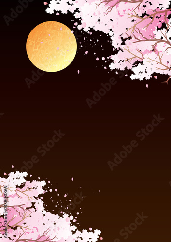 春の桜の花びら背景
