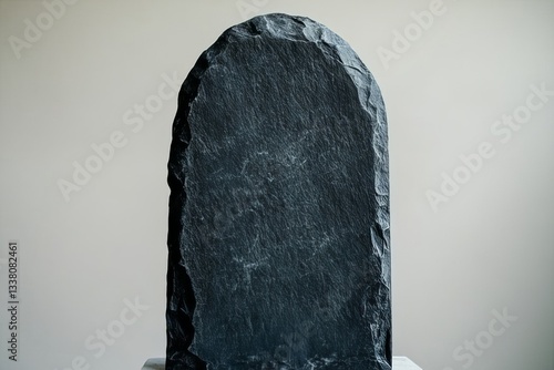 Ancient stone tablet on display in a museum setting highlighting historical craftsmanship and artistry