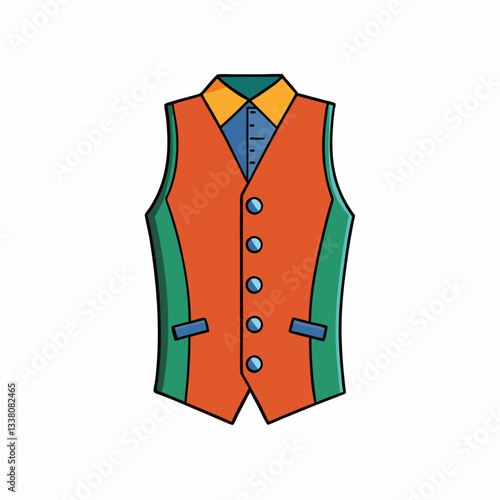 waistcoat shirt isolated on white
