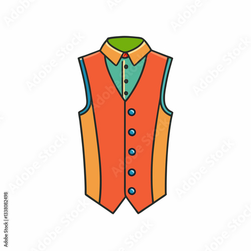waistcoat shirt isolated on white