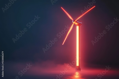 Neon Wind Turbine: A Glowing Symbol of Renewable Energy