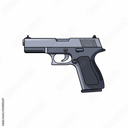 glock 17 gun isolated on white