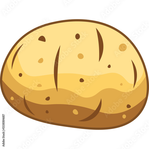 potato vegetable in flat color block editable vector illustration cartoon