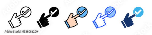 Accept Icon Set With Multiple Style Collection