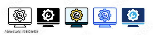 Maintenance Icon Set With Multiple Style Collection