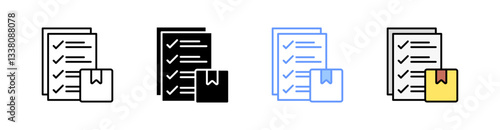 Checklist Multi Style Icon Set Vector 