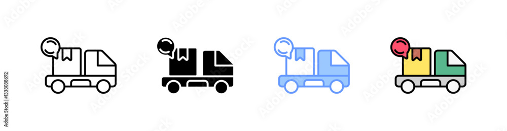 Fototapeta premium Cargo Multi Style Icon Set Vector 