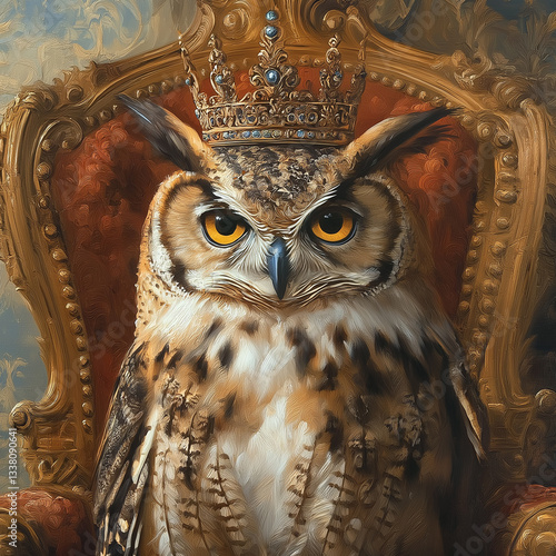 Obraz na płótnie Classical art aristocratic owl oil painting
w salonie
