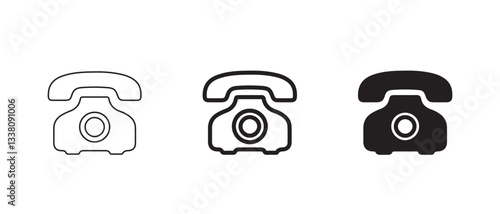 Fotografie Telephone and Phone Call vector icon set illustration isolated on white background