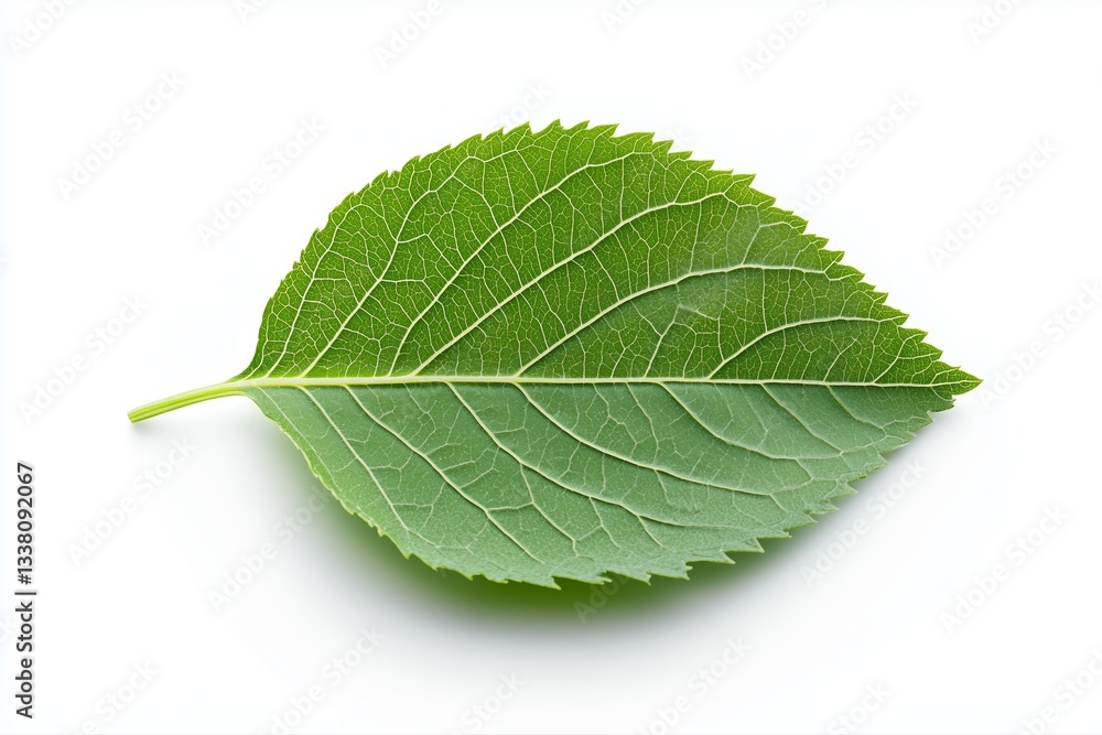 Obraz premium Dual-toned leaf with a split color pattern isolated on white background. Concept of contrast, balance, and biodiversity.