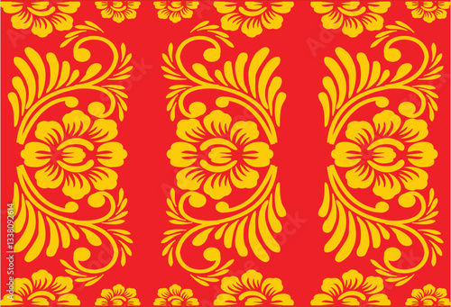 Indonesian geometric batik motifs with Balinese flower patterns, exclusive and classic, are suitable for various purposes. EPS VECTOR 10