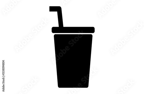 シンプルなストローが刺さったドリンクのイラストのアイコン