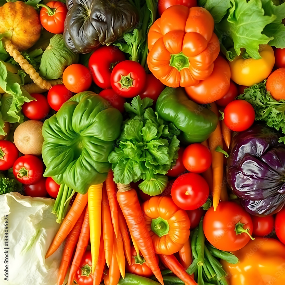 various fresh healthy vegetables background, created by generative ai various fresh healthy vegetables background, created by generative ai
