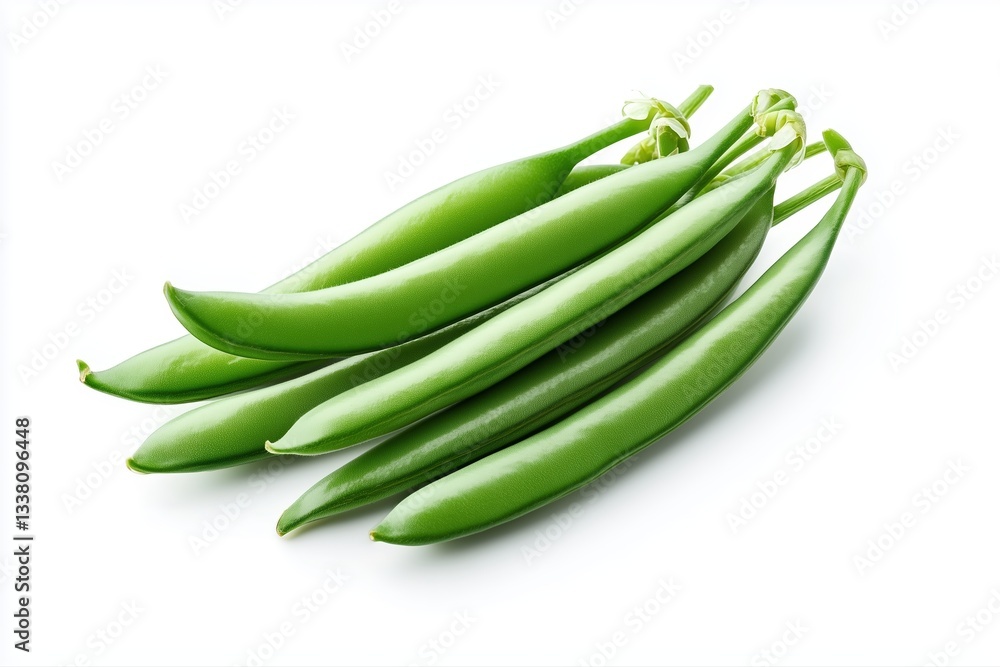 Fresh green beans isolated on white background. Healthy food and nutrition concept Fresh green beans isolated on white background. Healthy food and nutrition concept