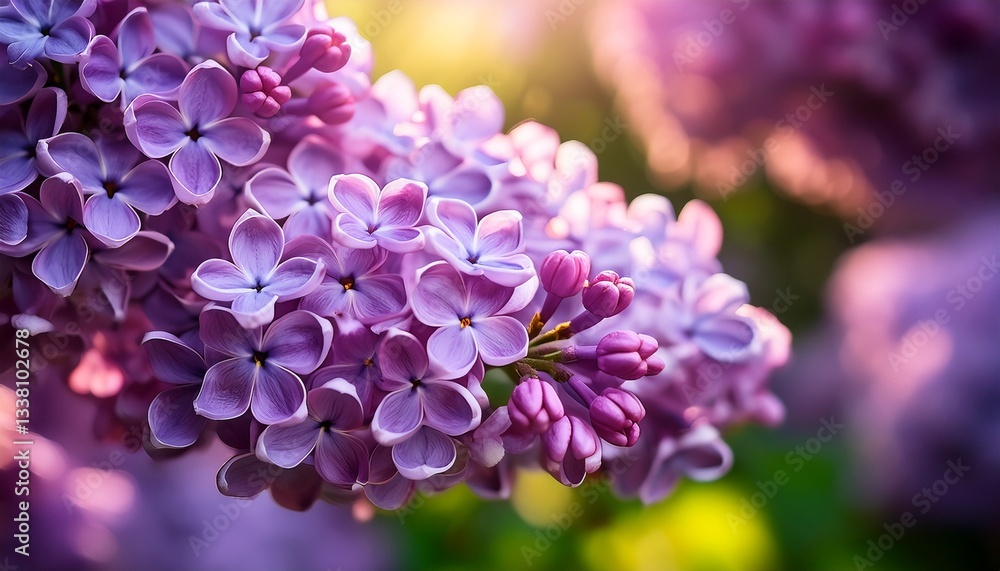 blooming purple lilac flowers background close up