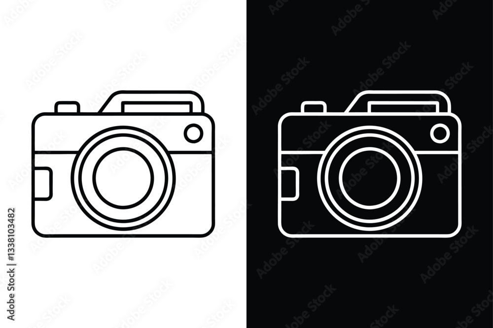 Camera icon vector on White Background ,Vector Art Illustration on white background. Camera icon vector on White Background ,Vector Art Illustration on white background.