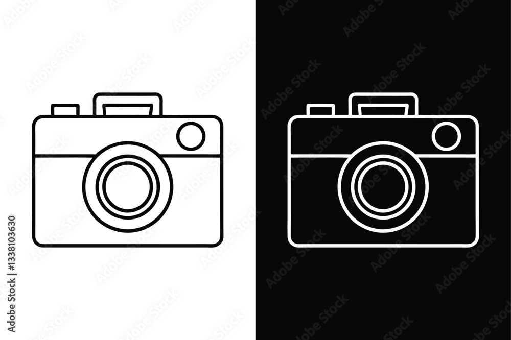 Camera icon vector on White Background ,Vector Art Illustration on white background. Camera icon vector on White Background ,Vector Art Illustration on white background.