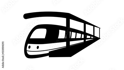 Train station, black isolated silhouette