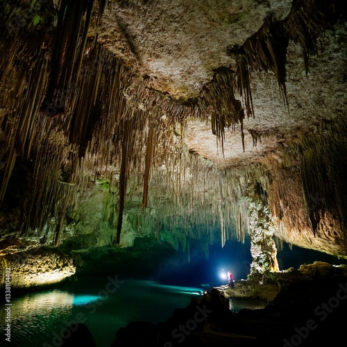 The mystical depths of ATM Cave, revealing Mayan artifacts, stalactites, and the eerie Crystal Maiden.