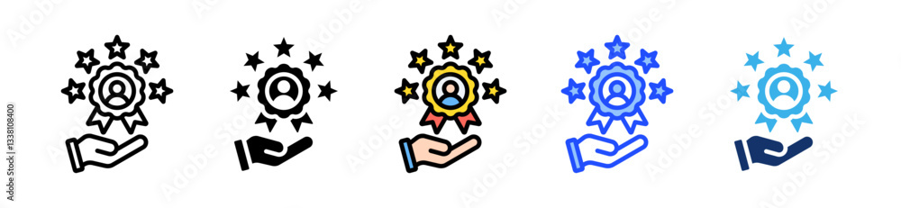 Customer Loyalty Icon Set With Multiple Style Collection Customer Loyalty Icon Set With Multiple Style Collection