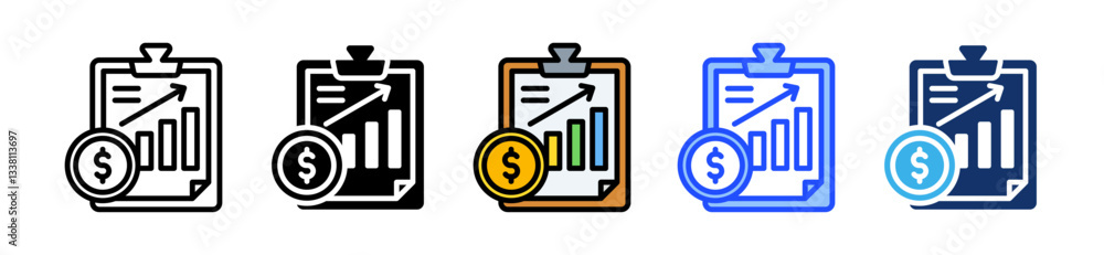 Report Icon Set With Multiple Style Collection Report Icon Set With Multiple Style Collection