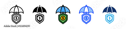 Insurance Icon Set With Multiple Style Collection