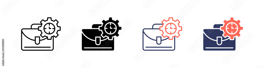 Work Experience Multi Style Icon Set Vector Work Experience Multi Style Icon Set Vector